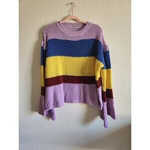 EcoWish Women's Knit Colorful Pullover Sweater S